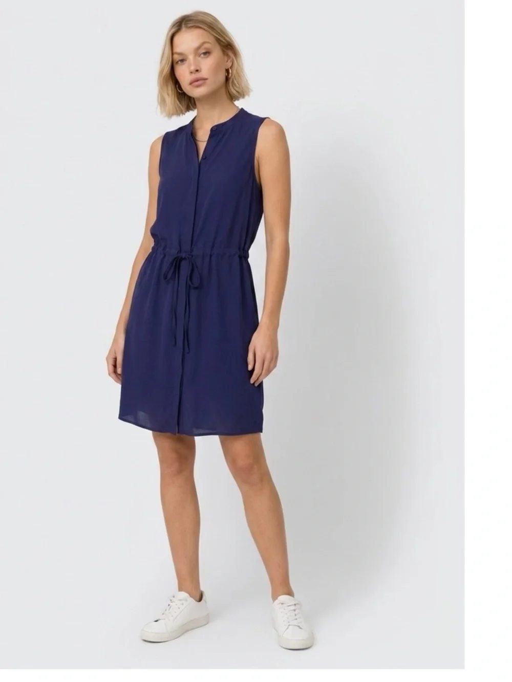 Madewell Navy Sleeveless Tie-Waist Coverup Dress